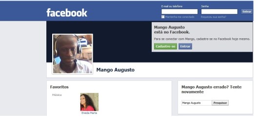 Apesar de página no facebook estar ativa, Augusto Mango não posta nada desde 2012